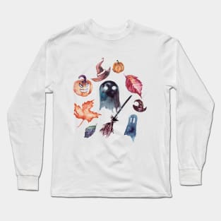 Spooky Season, Watercolor Long Sleeve T-Shirt